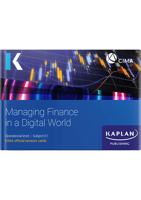 CIMA Managing Finance in a Digital World E1 Revision Cards 2026