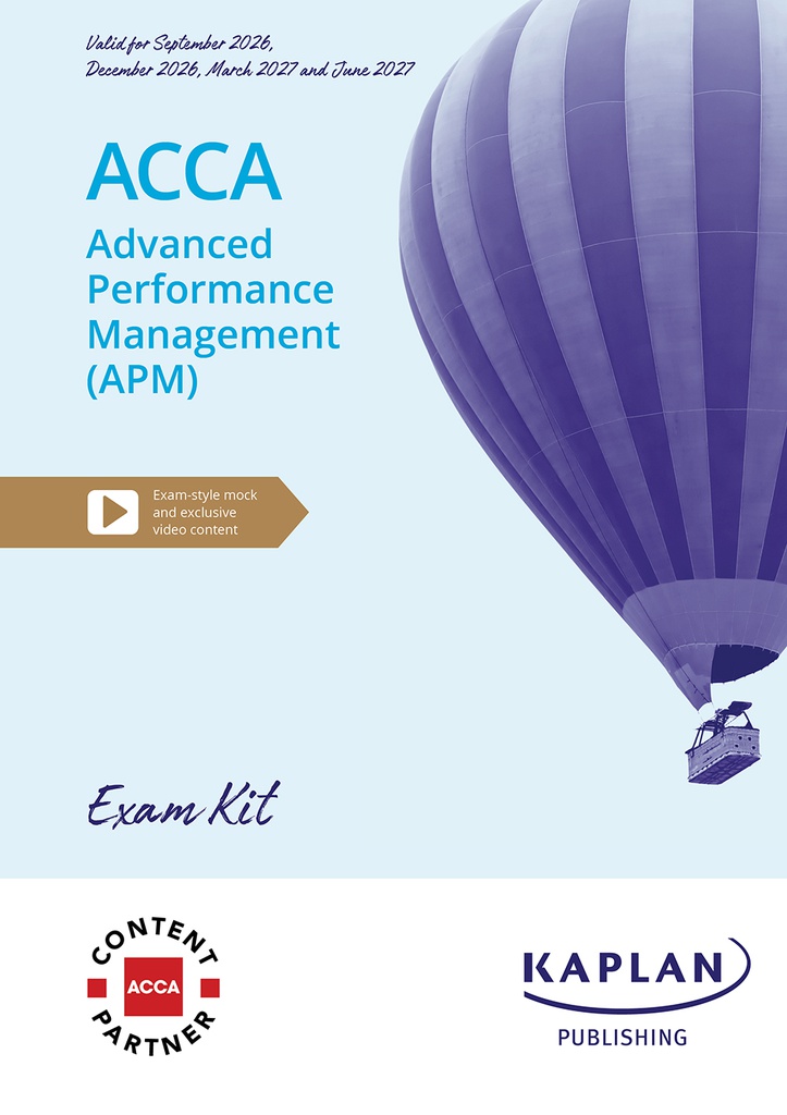 ACCA  (eBook) Advanced Performance Management (APM) Exam Practice Kit 2026-2027